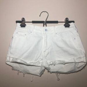 Bullhead white denim low rise shorts